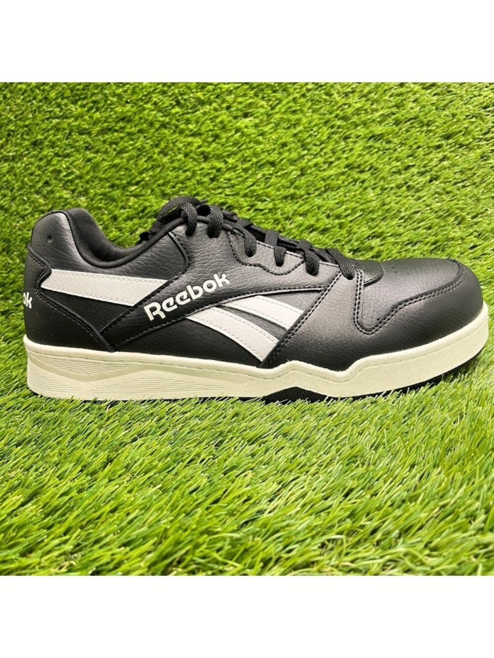 Reebok BB4500 Low Mens Size 10 Black Leather Composite Toe Safety Work Shoes
